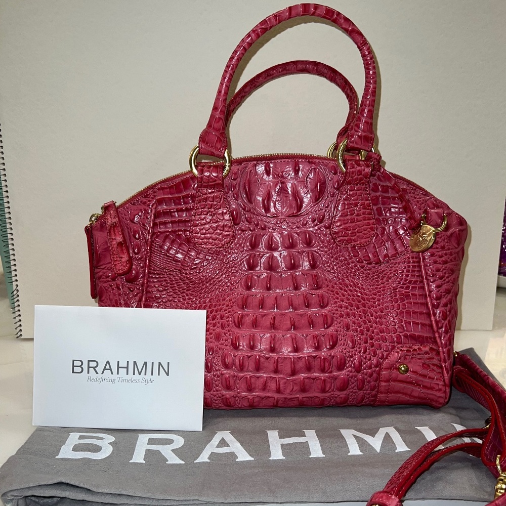 Brahmin Tyler Satchel Shoulder Bag in Summer Berry Melbourne